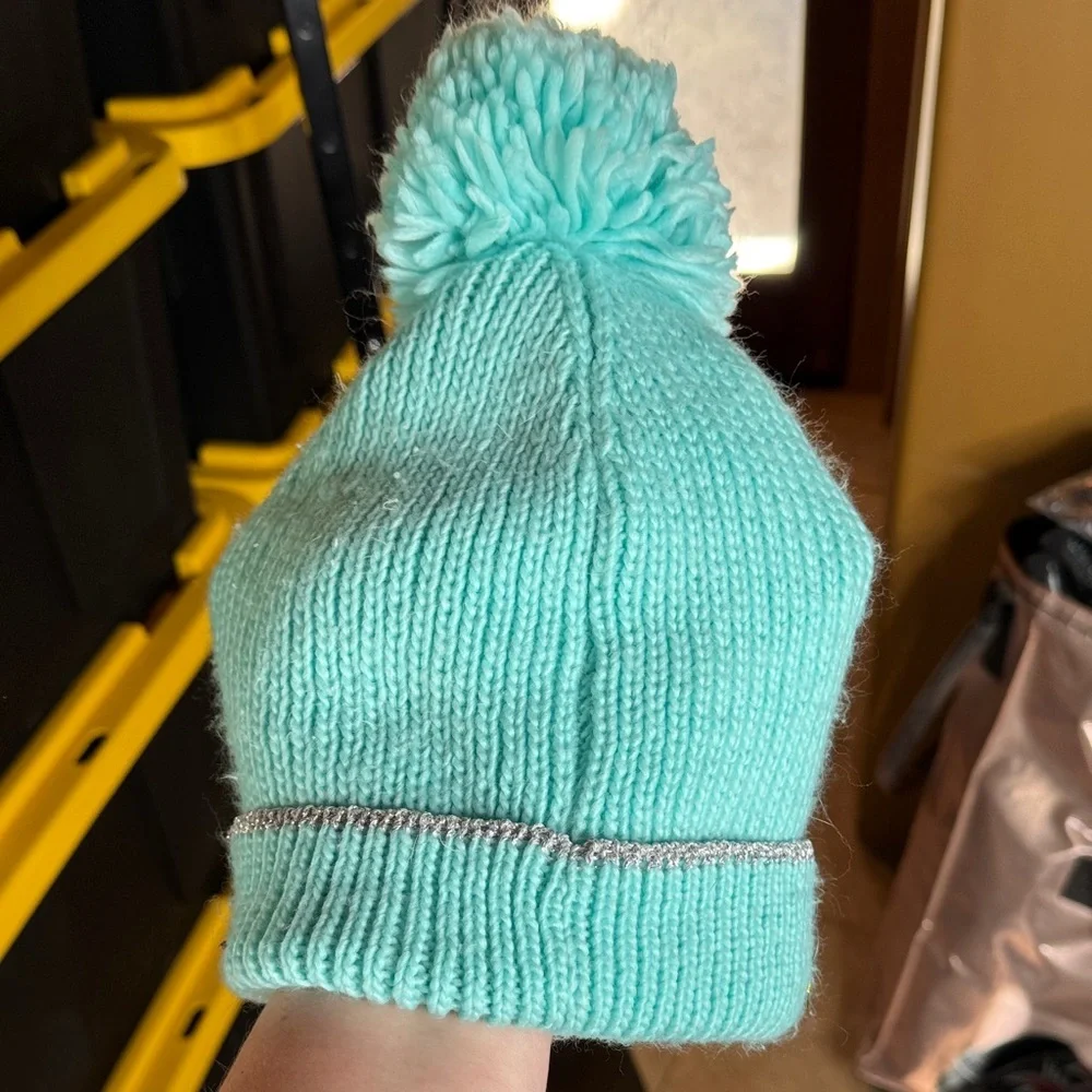 The Children’s Place Turquoise Beanie with Fun Patches Size L / XL Age 8+